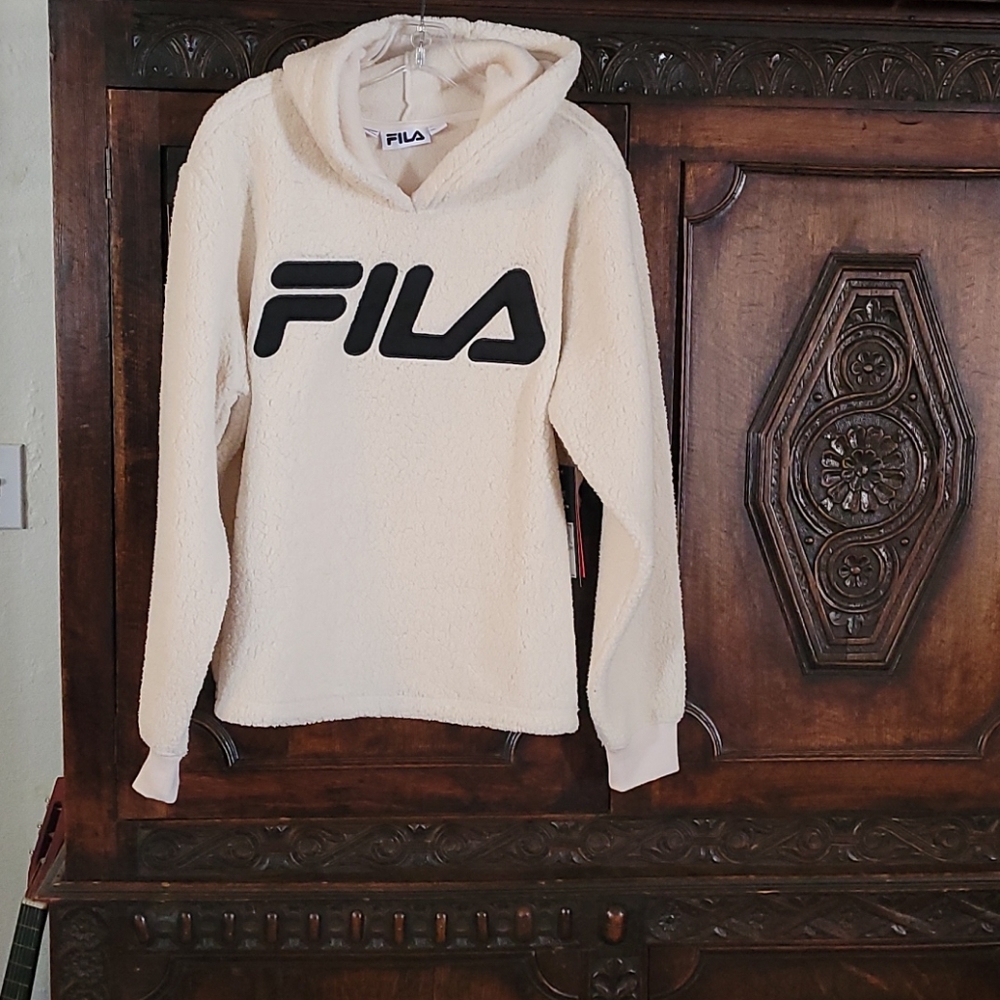 Fila Sherpa Hoodie  NWT White  1x